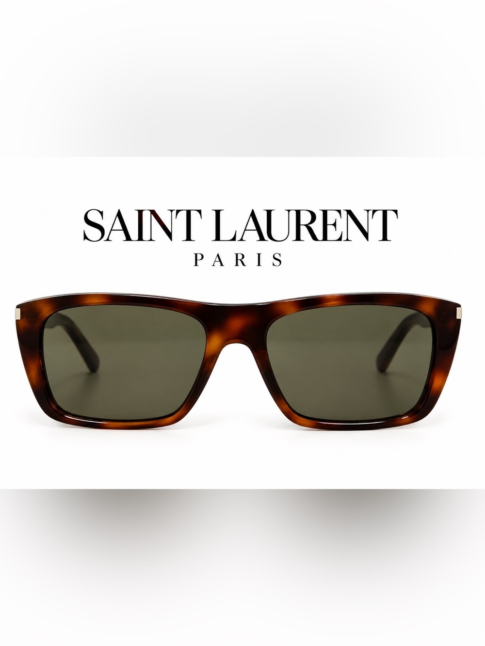 Saint Laurent SL156 002 Tortoise Shell Green Lens Sunglasses